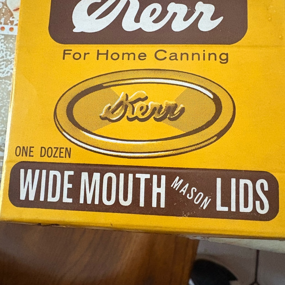 Wide Mouth Mason Lids - Yellow - Vintage